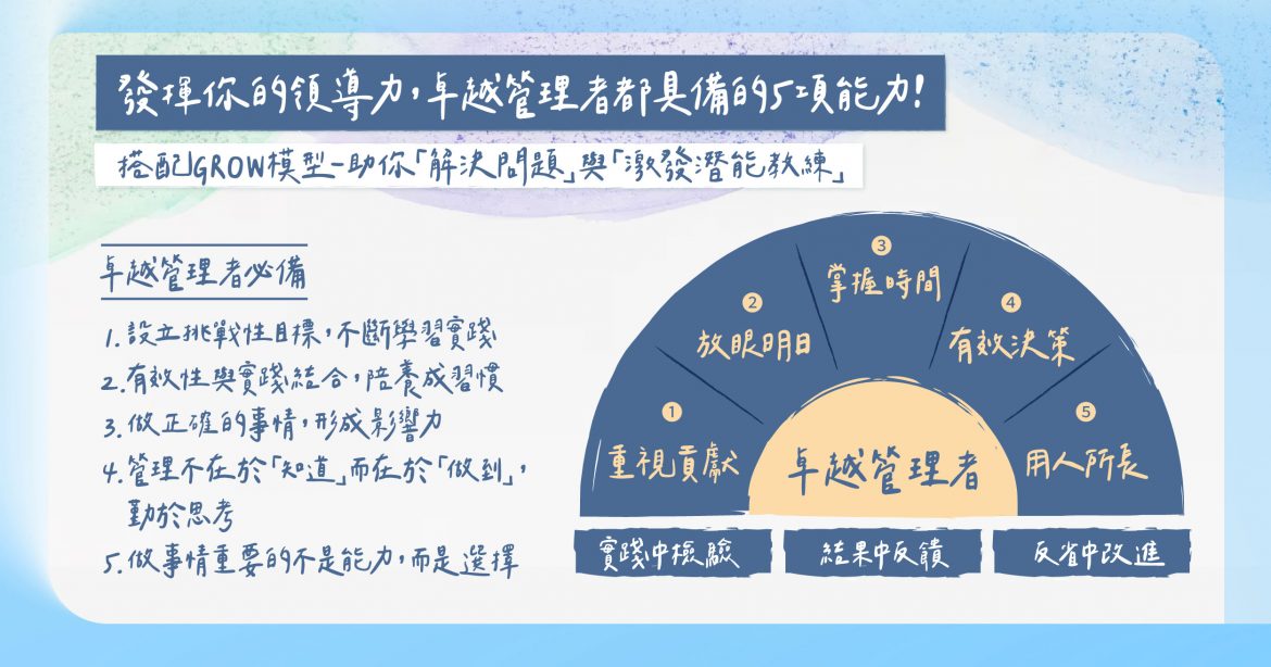發揮你的領導力—卓越管理者必備的5項技能！搭配GROW模型，助你「解決問題」與「激發潛能」
